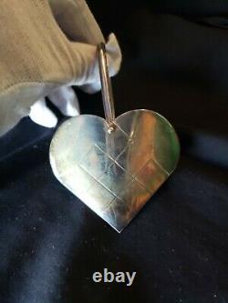 1986 Tiffany sterling Silver Christmas Ornament heart basket Extremely rare
