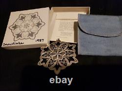 1987 Mma Sterling Silver Snowflake Christmas Ornament