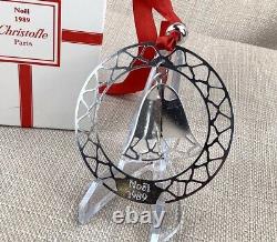 1989 Christofle Silver Plated Christmas Ornament Bell Tree Decoration Vintage