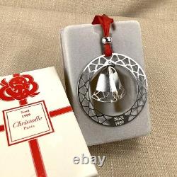 1989 Christofle Silver Plated Christmas Ornament Bell Tree Decoration Vintage