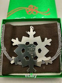 1989 Gorham Sterling Christmas Snowflake Ornament New, Unused, MINT withbox & bag
