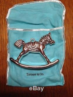 1992 Tiffany Sterling Rocking Horse Christmas Ornament Decoration