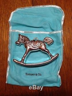 1992 Tiffany Sterling Rocking Horse Christmas Ornament Decoration