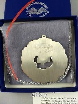1993 American Heritage Sterling Silver Wreath Christmas Ornament New Mint