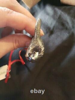 1993 Neiman Markus Sterling silver Christmas Ornament Cat With Christmas Ball