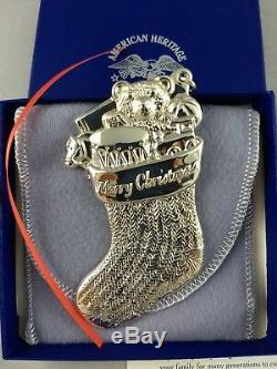 1994 American Heritage Sterling Silver Stocking Christmas Ornament New Mint