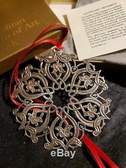 1994 Mma Sterling Silver Snowflake Christmas Ornament