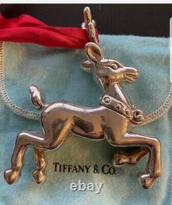 1994 Tiffany sterling Silver Christmas Ornament Reindeer Extremely Rare