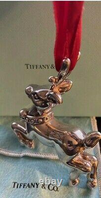 1994 Tiffany sterling Silver Christmas Ornament Reindeer Extremely Rare