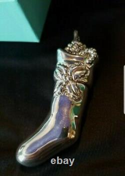 1994 Tiffany sterling Silver Christmas Ornament Stocking Extremely Rare