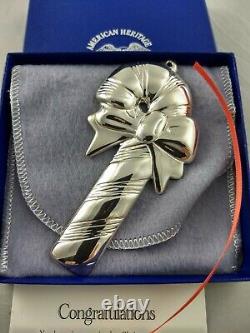 1995 American Heritage Sterling Silver Candy Cane Christmas Ornament New Mint