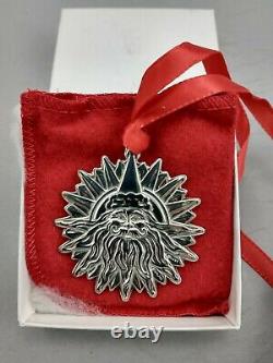 1995 Lunt Santa Sun Sterling Silver Christmas Ornament, MINT, Unused withbox, bag