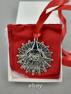 1995 Lunt Santa Sun Sterling Silver Christmas Ornament, MINT, Unused withbox, bag