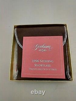 1996 Gorham Sterling Silver Snowflake Ornament New, Unused, MINT withbox & bag