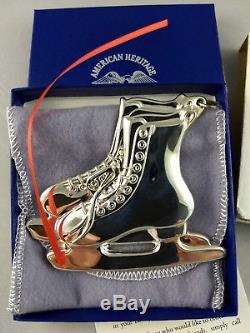 1997 American Heritage Sterling Silver Skates Christmas Ornament New Mint