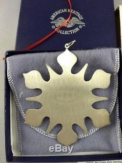 1998 American Heritage Sterling Silver Snowflake Christmas Ornament New Mint