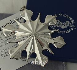 1998 American Heritage Sterling Snowflake Ornament Tiffany Design Last One