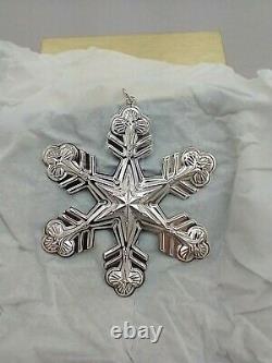 1998 Gorham Sterling Silver Christmas Snowflake Ornament New, Box, Bag, Brochure