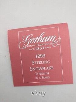 1999 Gorham Sterling Christmas Snowflake Ornament New, MINT, Unused, withbox & bag
