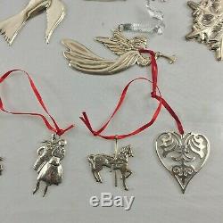19 Sterling Silver Christmas Ornaments Reed & Barton, Gorham, H&H, Wallace 315g