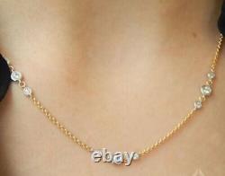 1.75Ct Round Cut Lab Created Diamond Tennis Necklace In 14K Yellow Gold Finish