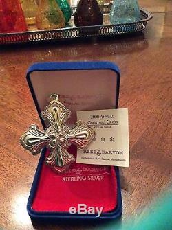 2000 Reed and Barton Sterling Silver Christmas Cross Ornament - Mint