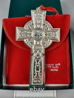 2001 Towle Sterling Christmas Cross Ornament 8th in series New, Mint, withbag, Box