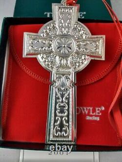 2001 Towle Sterling Christmas Cross Ornament 8th in series New, Mint, withbag, Box