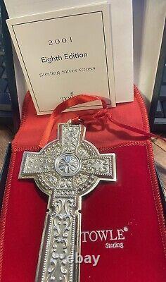 2001 Towle Sterling Silver Christmas Cross Ornament, 2.5 x 4.5 inches