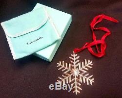 2003 TIFFANY Sterling Silver Snowflake Christmas Ornament with bag and box