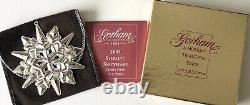 2004 Gorham Sterling Silver Christmas Snowflake Tree Ornament Pouch & Box