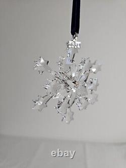 2004 Swarovski Silver Crystal Christmas Snowflake Ornament Austria In Box