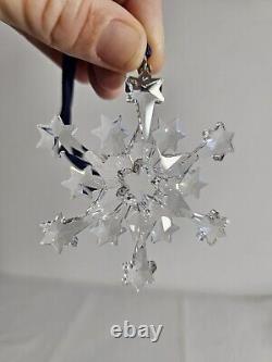 2004 Swarovski Silver Crystal Christmas Snowflake Ornament Austria In Box