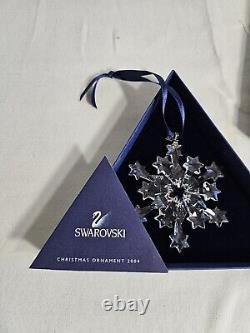 2004 Swarovski Silver Crystal Christmas Snowflake Ornament Austria In Box