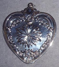 2005 Wallace 14th Annual Grande Baroque Sterling Silver Heart Ornament Medallion