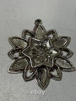 2008 Gorham Sterling Silver Christmas Snowflake Tree Ornament Pouch & Box