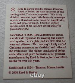 2008 Reed Barton Sterling Christina Angel Christmas Ornament NOS Boxed 6th ED