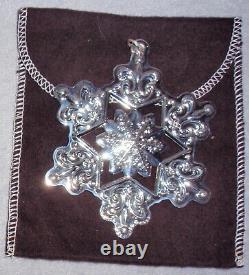 2009 Gorham Sterling Silver 40th Christmas Snowflake Ornament Pendant Medallion