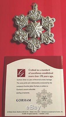 2009 Gorham Sterling Silver Snowflake Christmas Ornament, Collectible