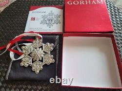 2009 Gorham Sterling Snowflake 40TH Anniversary Ornament Original Box Pouch card