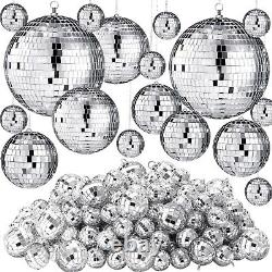 200 Pcs Disco Balls Ornament Mini Disco Balls Small Mirror Silver Hanging Dec