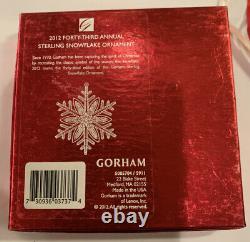 2012 Gorham Sterling Silver Christmas Snowflake Tree Ornament Pouch & Box
