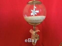 2013 Hallmark Baby's First Christmas Ornament Silver Rattle Glass Snow Globe