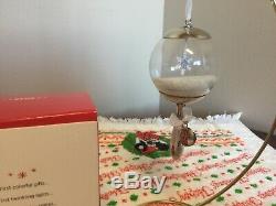 2013 Hallmark Baby's First Christmas Ornament Silver Rattle Glass Snow Globe