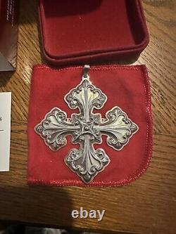 2013 Reed & Barton Sterling Silver Christmas Ornament Cross With Box