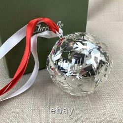 2014 Christofle Silver Plated Christmas Tree Ornament Snowflake Bauble Ice Snow