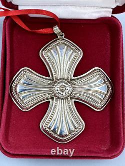 2014 Reed & Barton STERLING SILVER CROSS Christmas Ornament 44th Annual Box