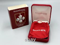 2014 Reed & Barton STERLING SILVER CROSS Christmas Ornament 44th Annual Box