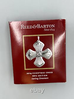 2014 Reed & Barton STERLING SILVER CROSS Christmas Ornament 44th Annual Box