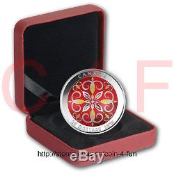2015 Canada Christmas Ornament $25 Pure Silver Ultra-High Relief Coloured Coin